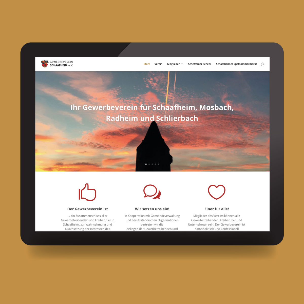 Webseiten Kachel Gewerbeverein Schaafheim